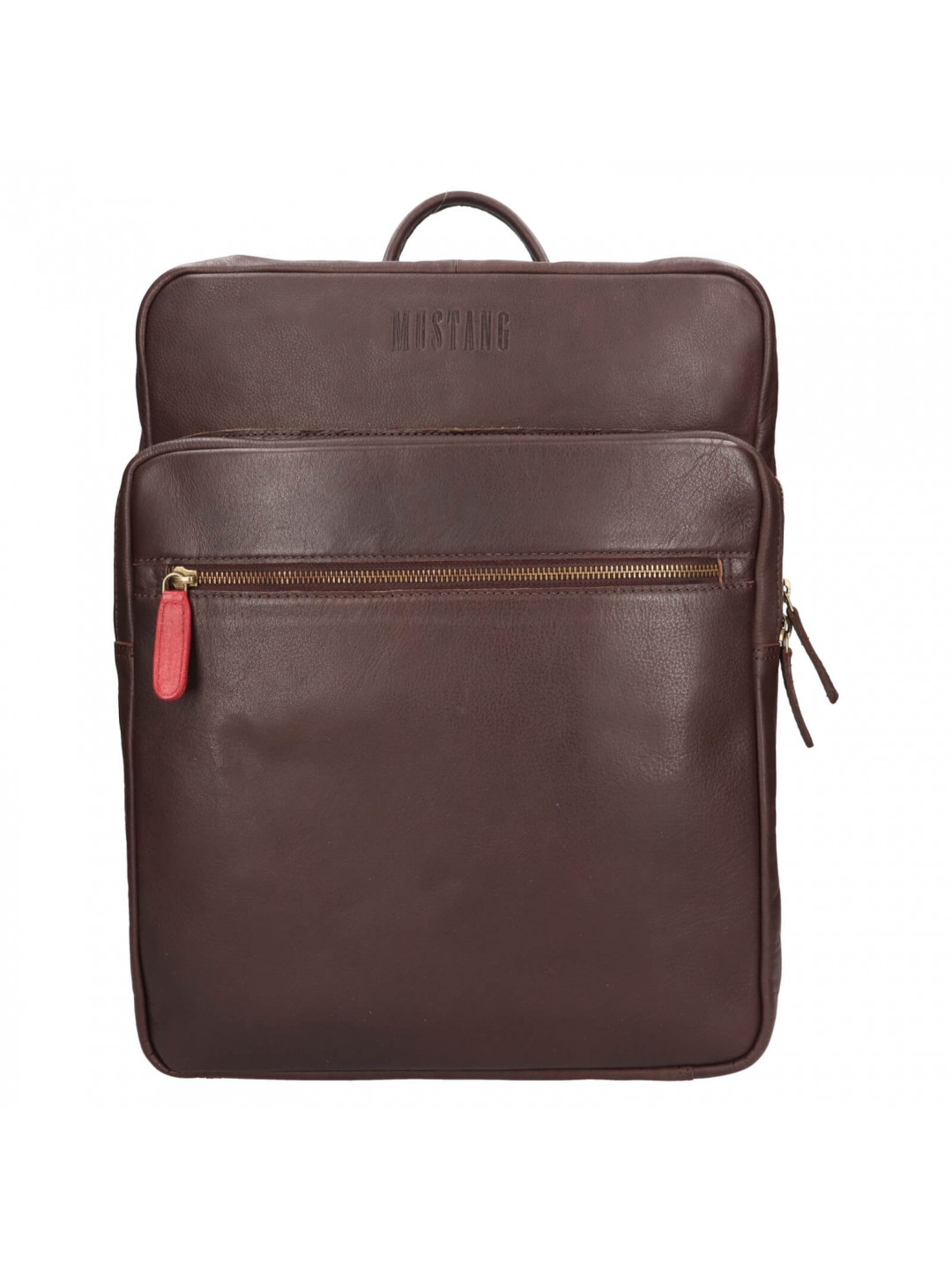 Kožený batoh na notebook Mustang Sevila – hnědá